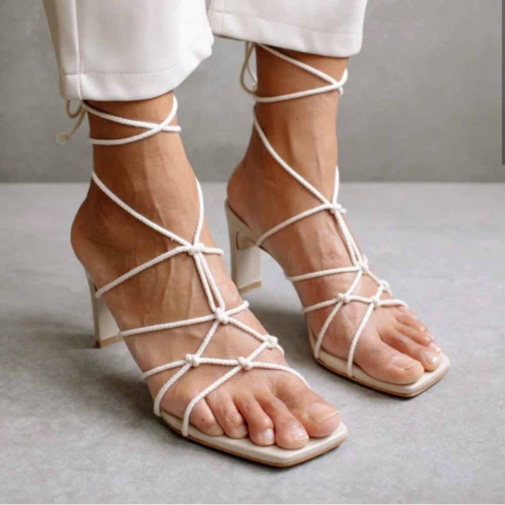 ALOHAS Cream Strappy Heels